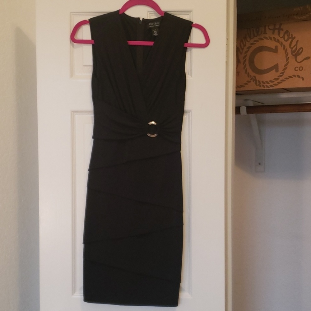 Black "Instantly slimming" fitted cocktail dress w
